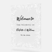 Wedding snowflakes winter welcome clear sign acrylschild (Winkel)