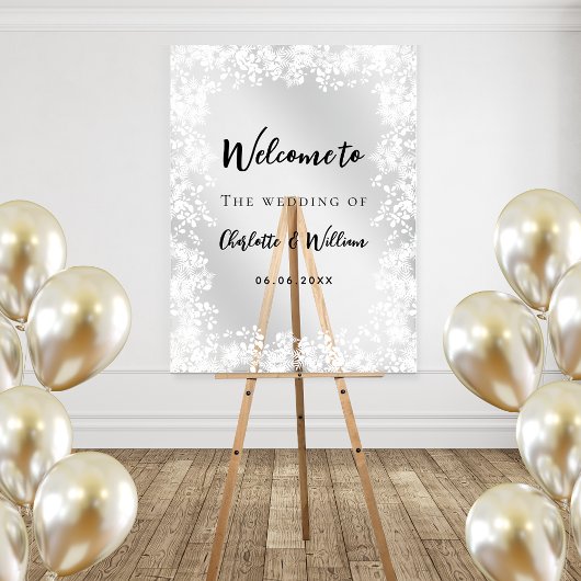 Wedding snowflakes winter welcome clear sign acrylschild