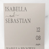 Wedding Soft Beige All in one set Dreifach Gefaltete Einladung (Innen Erste Seite)