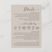 Wedding Soft Beige Details Begleitkarte (Vorderseite)