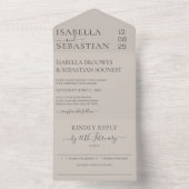 Wedding Soft Beige Kindly Reply invite All In One Einladung (Innen)