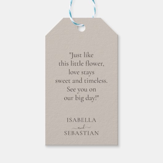 Wedding Soft Beige Lavender Touch Geschenkanhänger (Vorderseite)