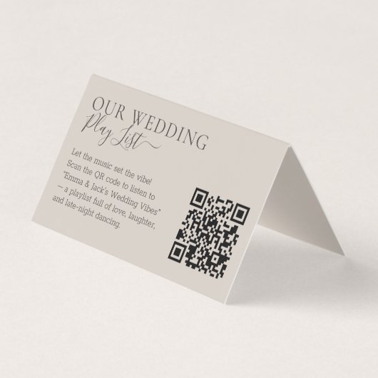 Wedding Soft Beige QR Code Playlist (Vorderseite)
