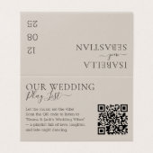 Wedding Soft Beige QR Code Playlist (Außenseite Aufgefaltet)