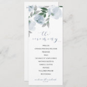 Wedding Soft Romantic Watercolor Dusty Blue Gray Programm (Vorne/Hinten)
