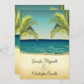 Wedding Sommer-Strand-und Palmen Einladung (Vorne/Hinten)