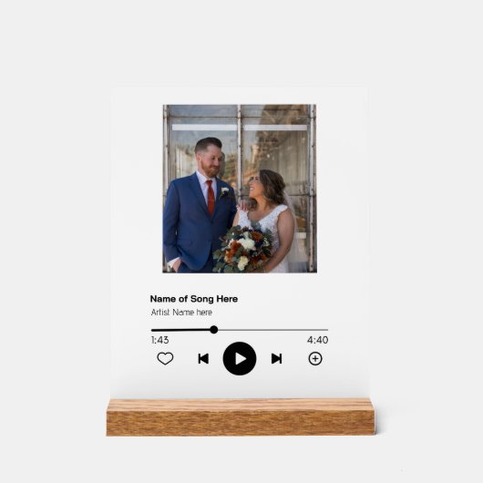 Wedding Song and Photo Acrylic Sign Acrylschild (Vorderseite)