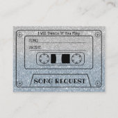 Wedding Song Request Dusty Blue Glitzer Insert (Vorderseite)