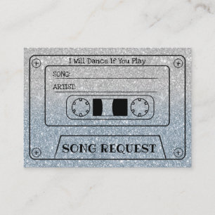 Wedding Song Request Dusty Blue Glitzer Insert