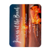 Wedding Sonnenuntergang-Strand-Maurer-Glas Save Magnet (Vertikal)