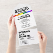 Wedding Sounds Gay Fun Rainbow Pride All In One Einladung (Abreißen)
