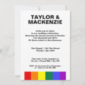 Wedding Sounds Gay Fun Rainbow Pride Einladung (Rückseite)
