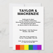 Wedding Sounds Gay Fun Rainbow Pride Einladung (Rückseite)