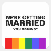 Wedding Sounds Gay Fun Rainbow Pride Quadratischer Aufkleber (Vorderseite)