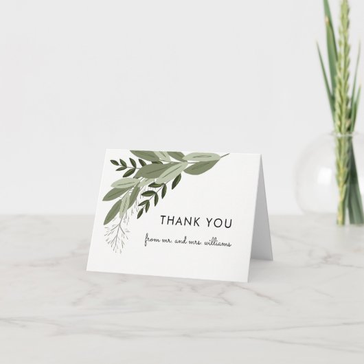 Wedding Sprig Vielen Dank Note Card Dankeskarte (Vorderseite)