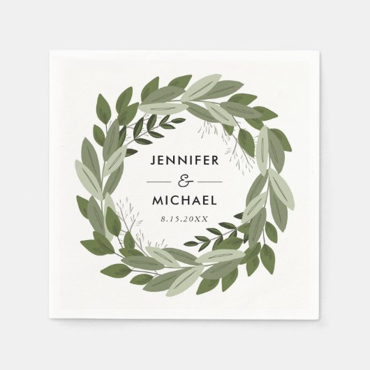 Wedding Sprigs Cocktail Napkins Serviette (Vorderseite)