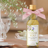 Wedding Spring Pastel floral Danke Mini Weinetikett