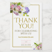 Wedding Spring Pastel floral Danke Mini Weinetikett (Einzelnes Label)