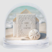 Wedding Stationery With Beach Sand Dollar Schneekugeln (Rückseite)
