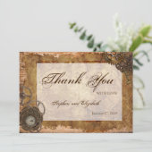 Wedding Steampunk Vintag Viktorianisch Dankeskarte (Stehend Vorderseite)