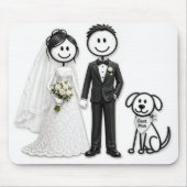 Wedding Stick Figures with Best Man Dog Mousepad (Vorne)