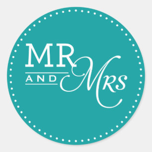 WEDDING STICKER mr & mrs moderne Typografie aquama