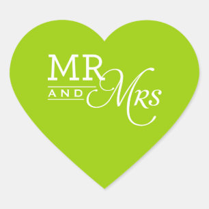 WEDDING STICKER mr & mrs moderne Typografie Limon