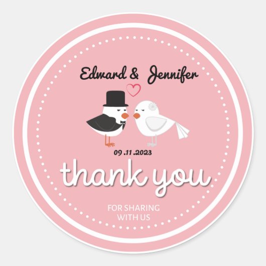 Wedding Sticker Thank You for joining us (Vorderseite)