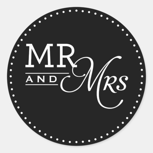 WEDDING STICKERS mr & mrs moderne Typografie schwa (Vorderseite)