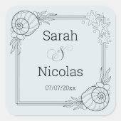 Wedding stickers personalized beachy (Vorderseite)