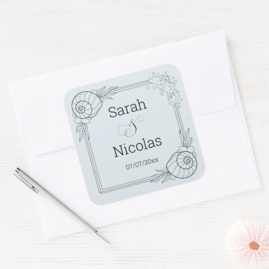 Wedding stickers personalized beachy (Umschlag)