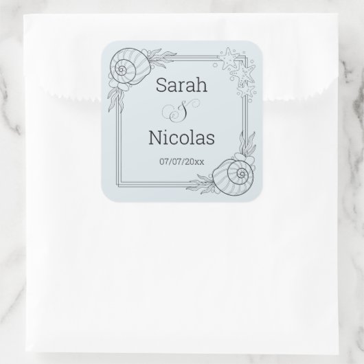 Wedding stickers personalized beachy (Tasche)