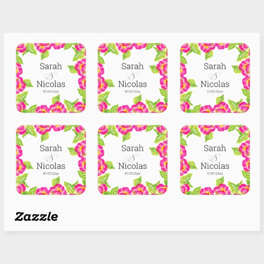Wedding stickers personalized floral (Blatt)