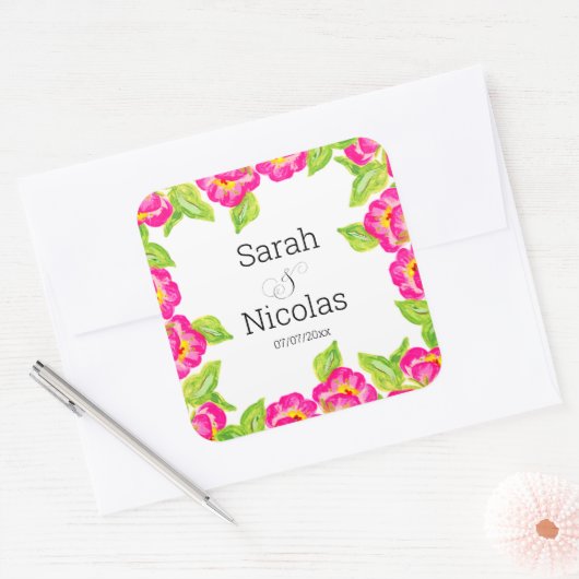Wedding stickers personalized floral (Umschlag)