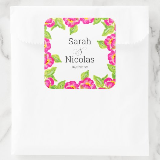 Wedding stickers personalized floral (Tasche)