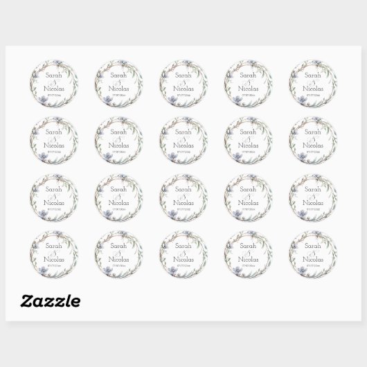 Wedding stickers personalized minimalist (Blatt)