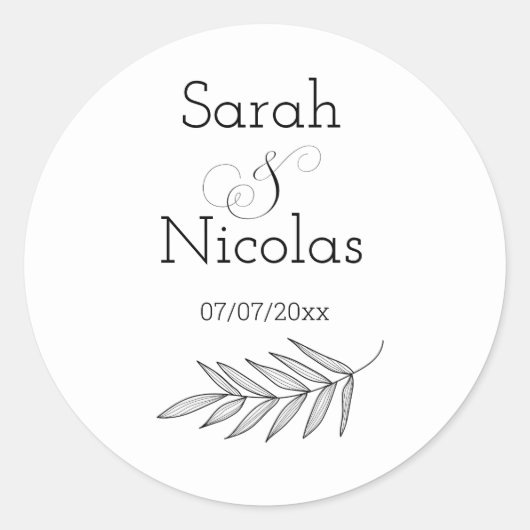 Wedding stickers personalized minimalist (Vorderseite)