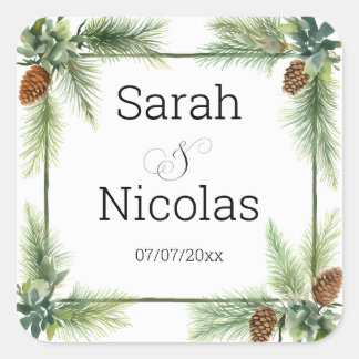 Wedding stickers personalized rustic