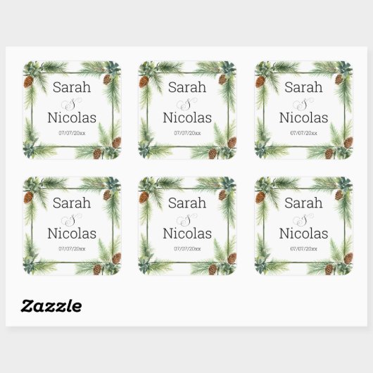 Wedding stickers personalized rustic (Blatt)