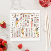 Wedding Style Gold Egyptian Hieroglyphs Deities Serviette (Beispiel)