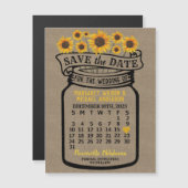Wedding Sunflowers Jar Dezember 2023 Date Magnet (Vorne/Hinten)