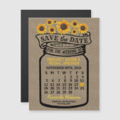 Wedding Sunflowers Jar November 2023 Date Magnet (Vorne/Hinten)