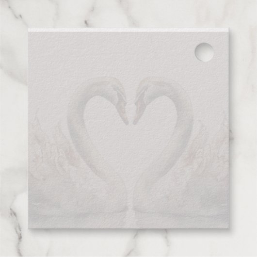 Wedding Swan Back Geschenkanhänger (Rückseite)