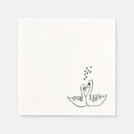 Wedding Swans Cocktail Napkin Serviette