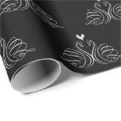 Wedding Swans With a Heart  Geschenkpapier (Rolleneckpunkt)