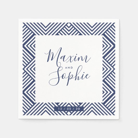 WEDDING TABLE geo einfaches modernes Hochzeitschif Serviette (Vorderseite)