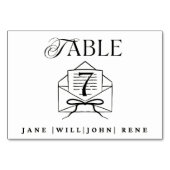 Wedding Table Number Card – Modern Minimalist Desi Tischnummer (Vorderseite)