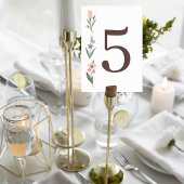Wedding Table Number Card with Botanical Design Tischnummer