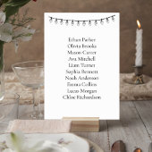 Wedding Table Number Card with String Lights Tischnummer