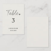 Wedding Table Number Sign - Stylish Modern Platzkarte (Vorne/Hinten)